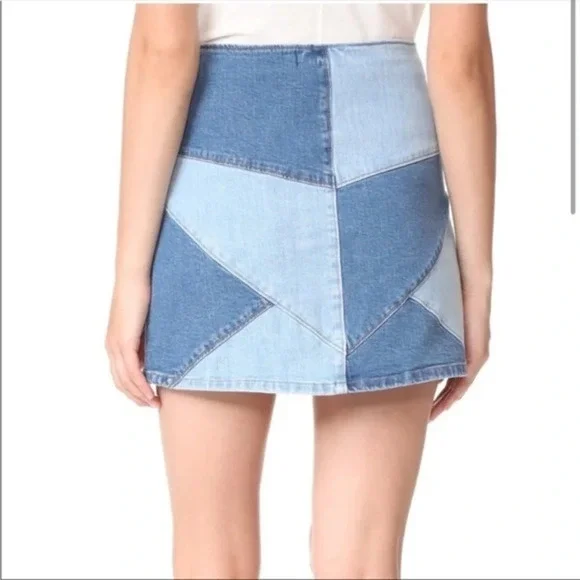 Madewell • Patchwork Denim Jean Mini Skirt - Picture 3 of 6